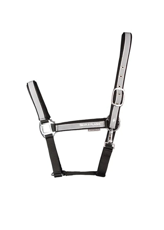 Silva Flash Head Collar by Hy Equestrian - Black/Reflective Silver