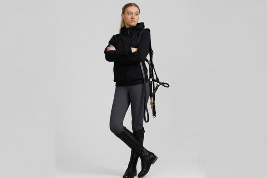 Premier Equine Legato Hooded Zip-Fill Sweatshirt Phantom Black uk10